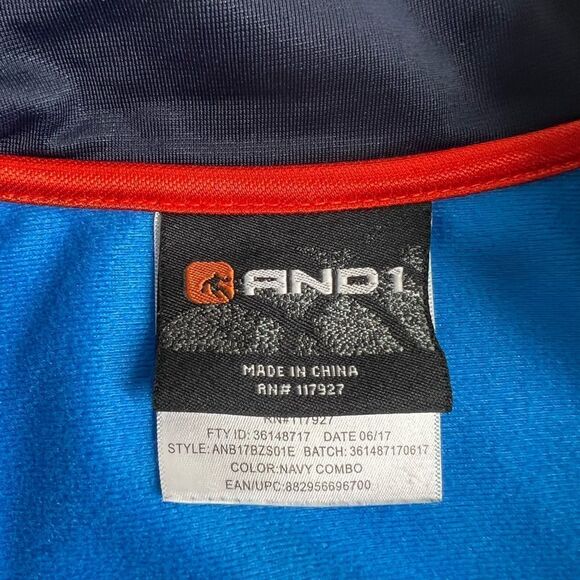 AND1 Navy Full zip  jacket size 14-16 XL/XG - Picture 6 of 8